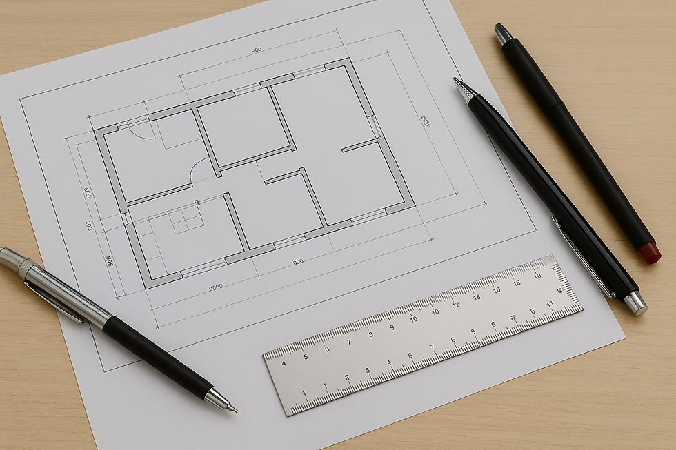 projeto executivo sobre a mesa