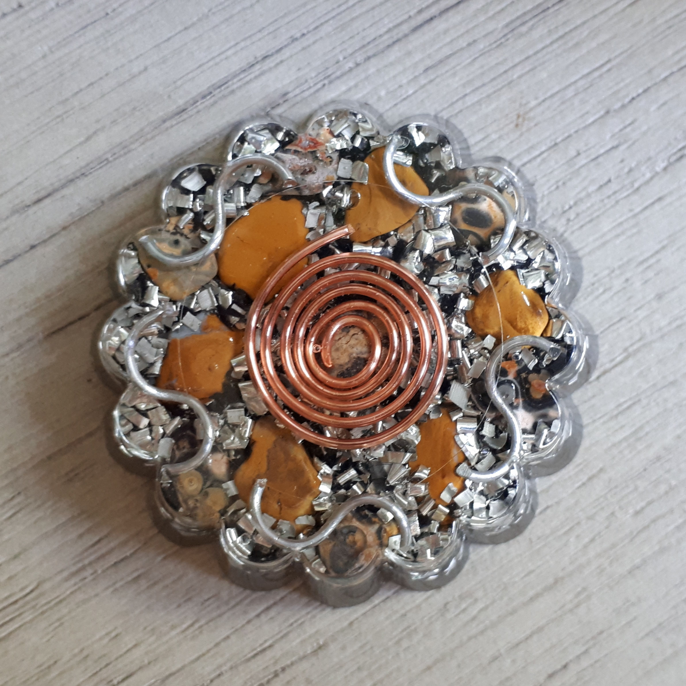 Met gele jaspis & leopardskin jaspis