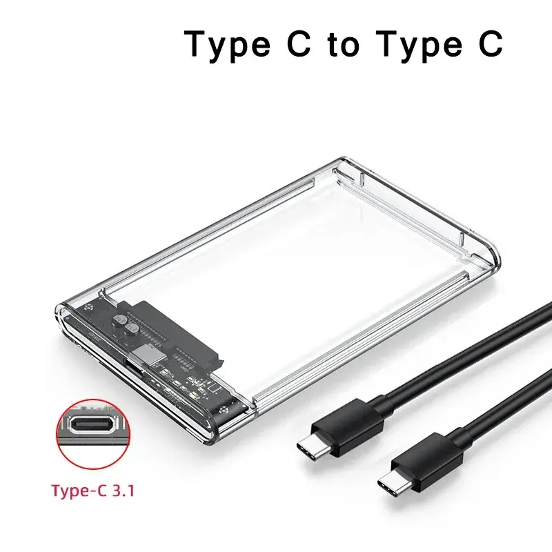 Thumbnail: USB 3.0/Type C HDD Enclosure 2.5 Inch SATA SSD External Hard Drive Case With