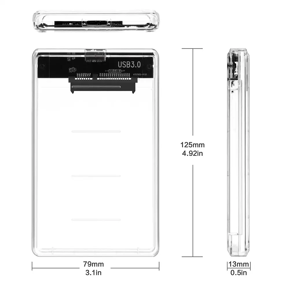 Thumbnail: USB 3.0/Type C HDD Enclosure 2.5 Inch SATA SSD External Hard Drive Case With
