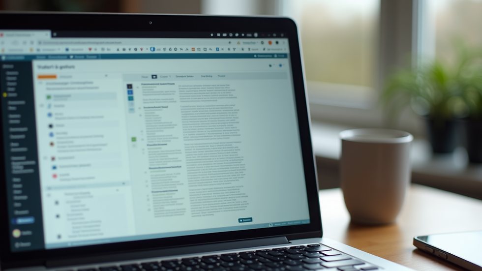 Close-up view of a laptop screen showing an A3 problem-solving template