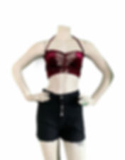 Velvet Classic Crop Top - Maroon