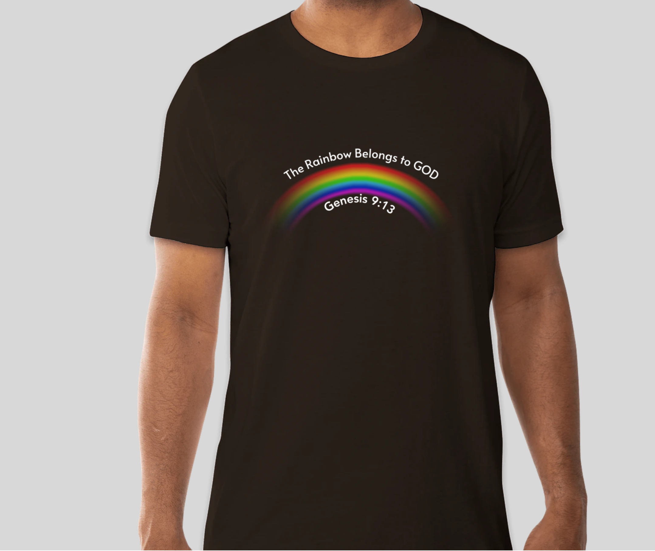 Mens Rainbow Black Tee