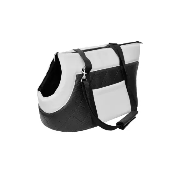 Hundetasche, Hundesitztasche, Transporttasche Olimpia ,Schwarz /Weiß ,Größe L
