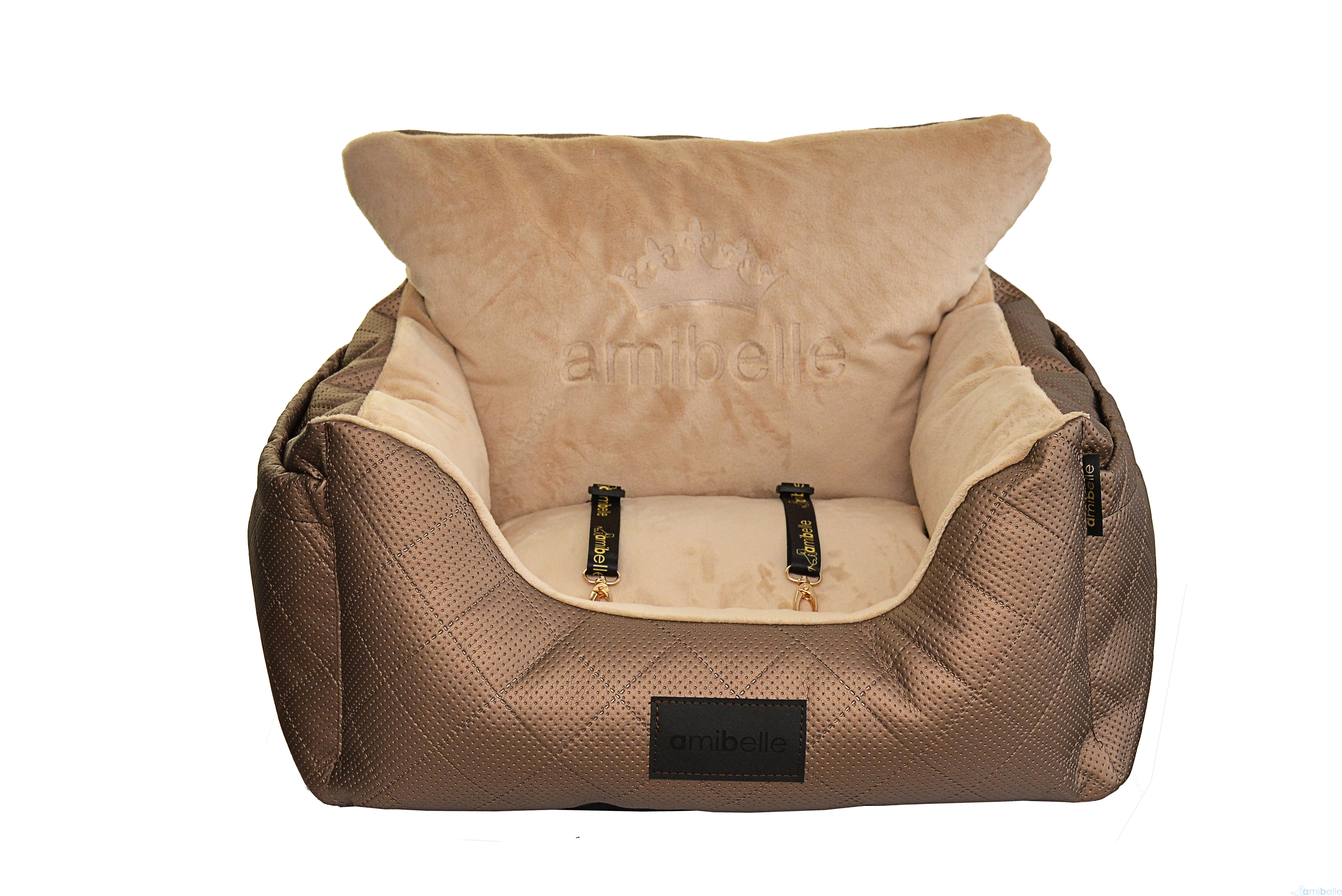 Hundesitz Autokörbchen Hundeautositz Autositz Soft braun/beige