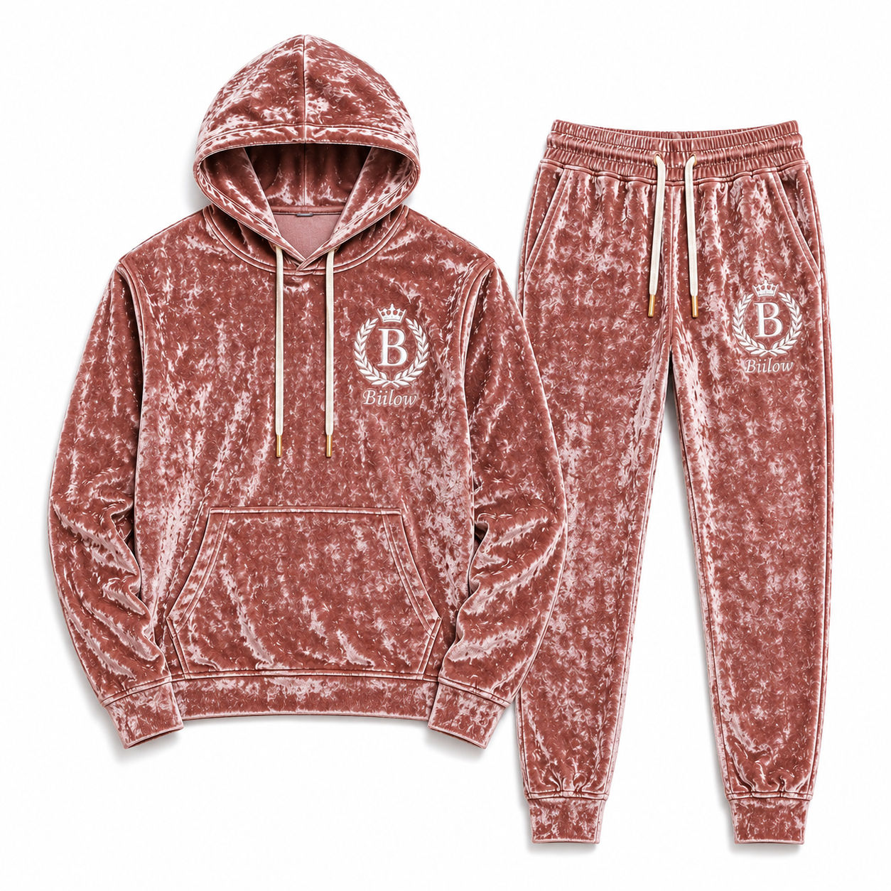 Biilow Luxe Crushed Velvet Tracksuit Set