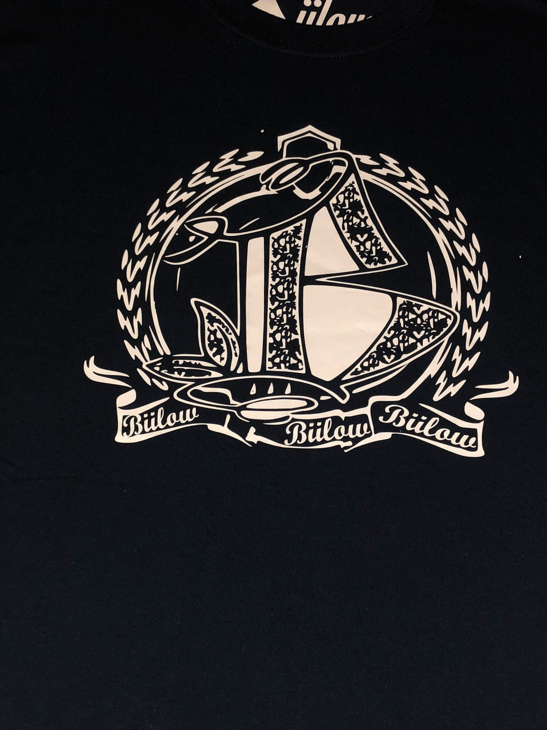 Men's XL Black Shirt with Tan Print