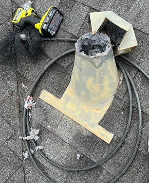 dryer vent that goes through the roof, is full of lint and needs to be cleaned