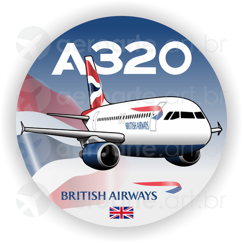 Airbus A320 CFM British Airways round sticker | Aeroarte