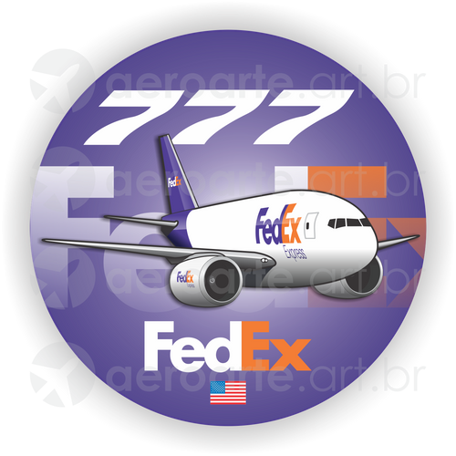 Boeing 777200F FedEx round sticker Aeroarte