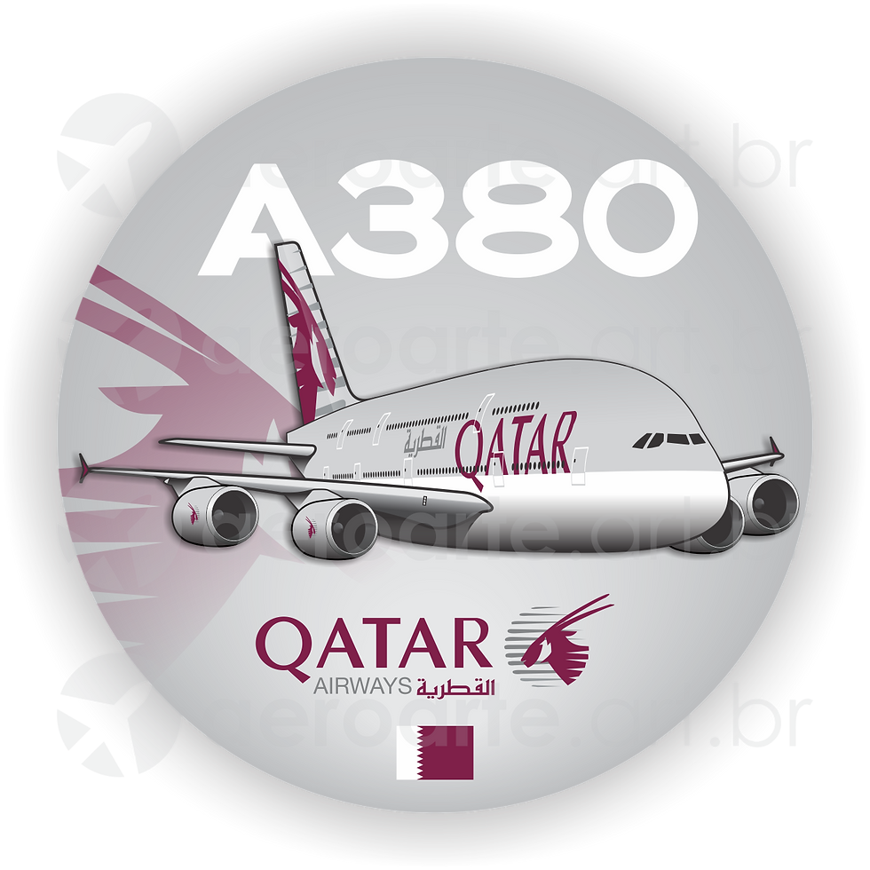 Airbus A380 Qatar round sticker