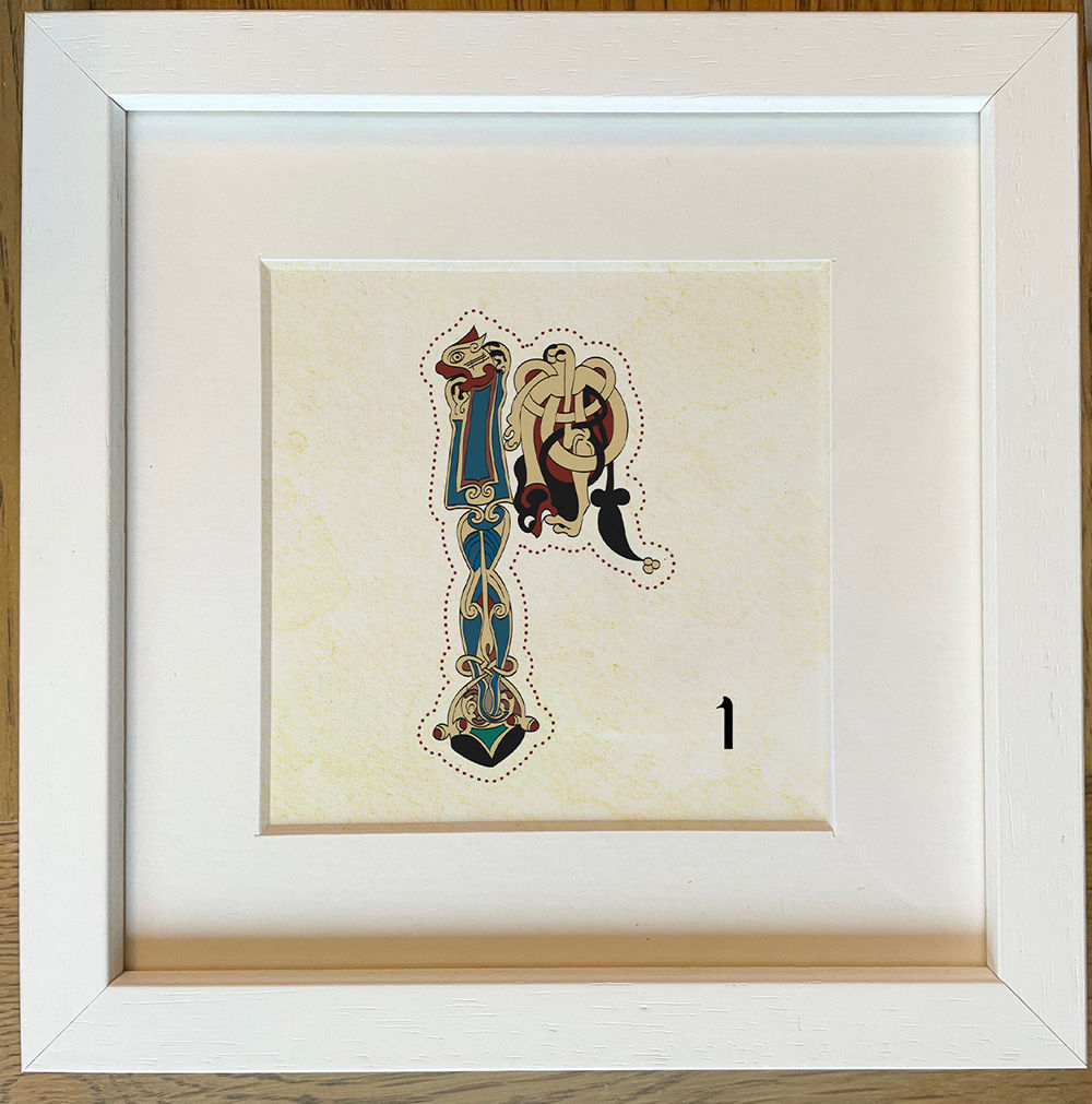 Celtic Illuminated Letter – I (Framed 6x6”) (1) - Book of Kells