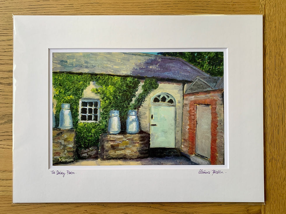 Thumbnail: The Dairy Farm – Plein Air Farm Art Print (12"x16")