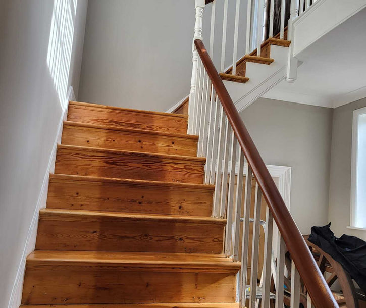wooden steps on a staircase