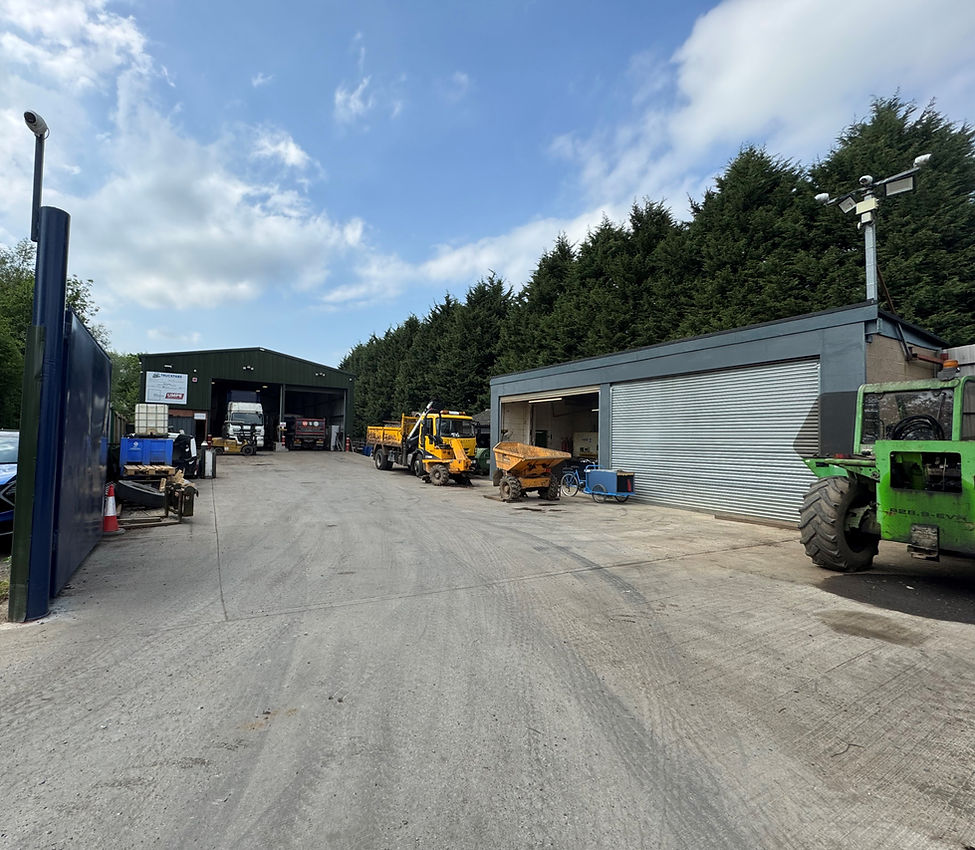 building yard with machinery