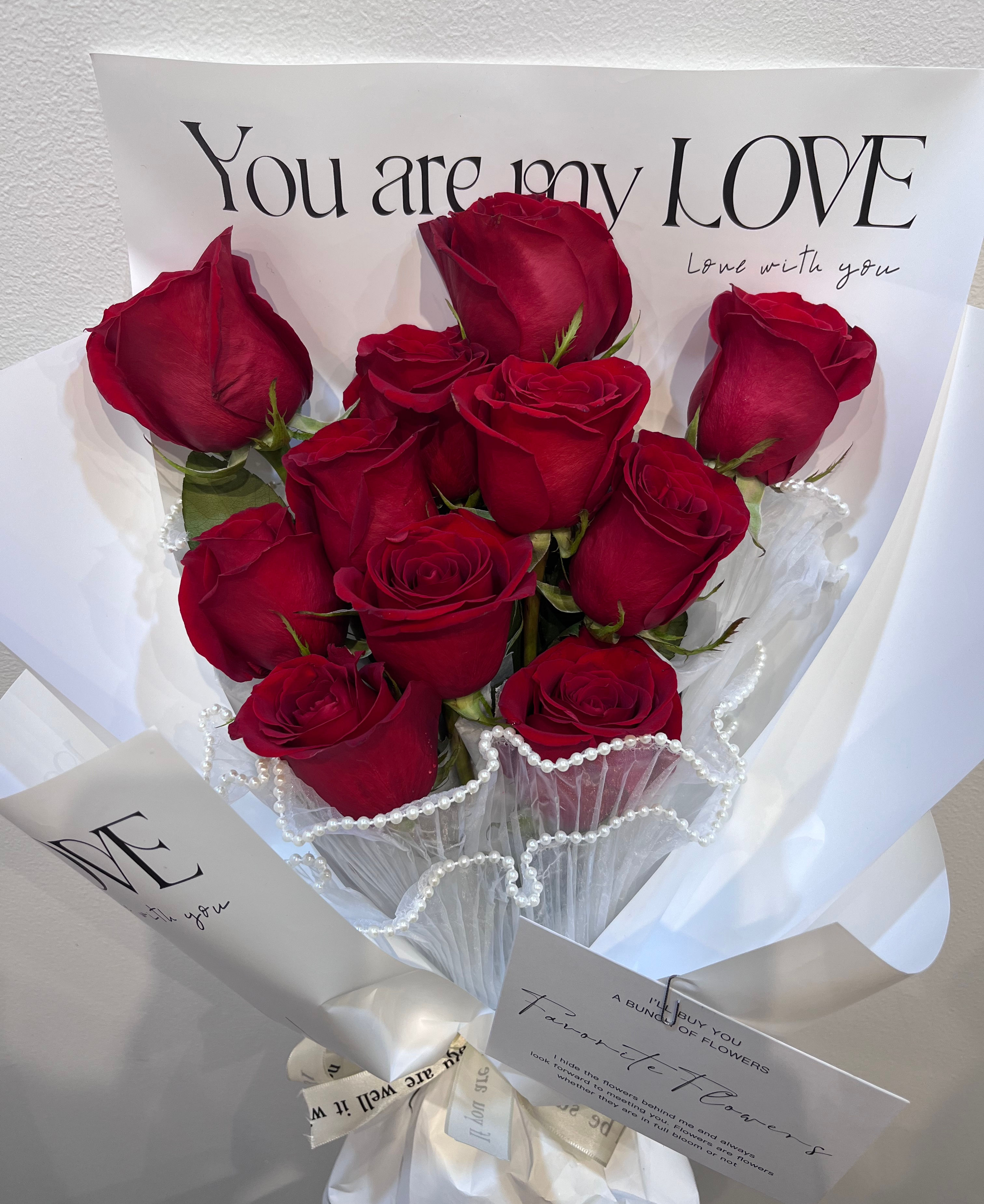 You are my love Red rose ins bouquet