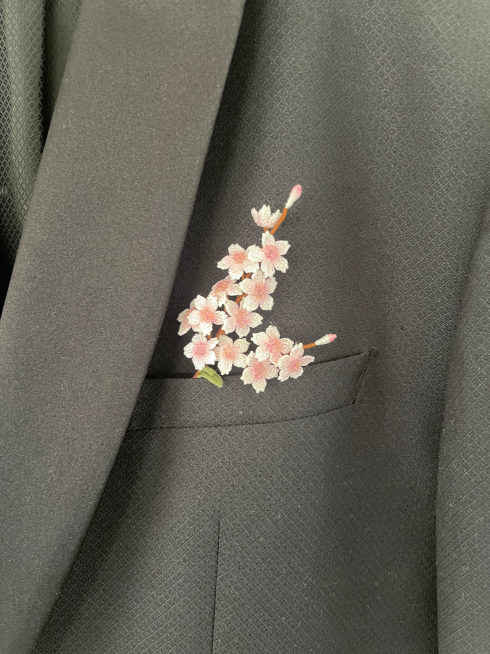 Thumbnail: Pink-White Cherry Blossom Brooch