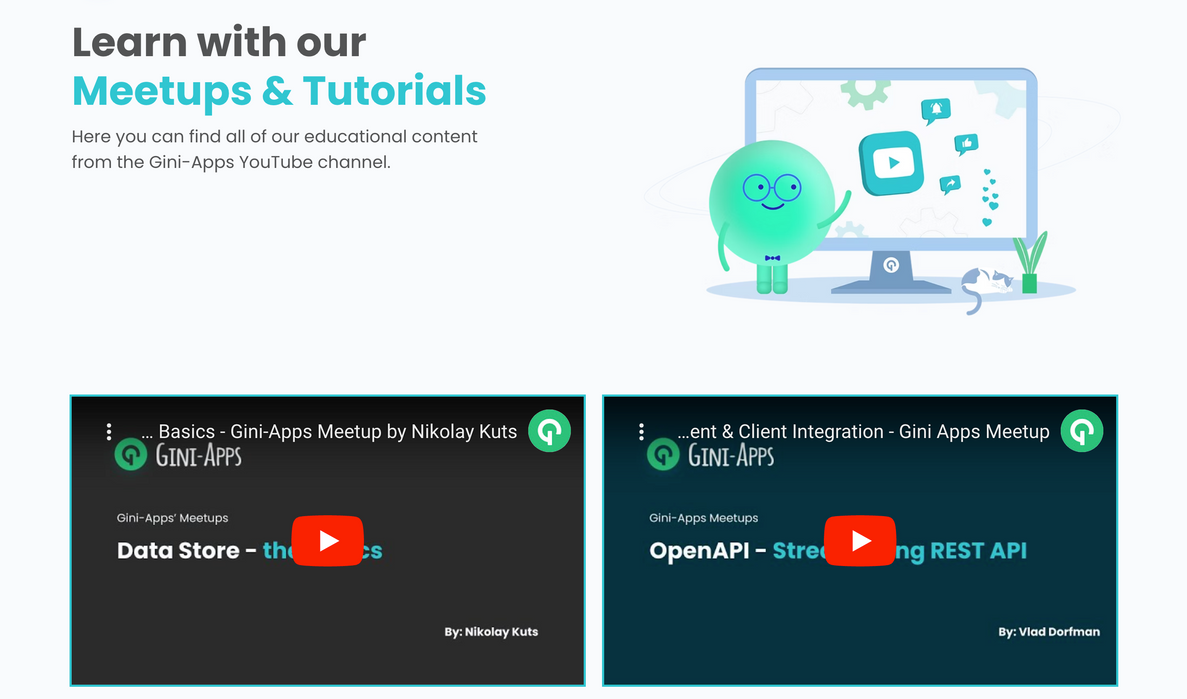 Gini-Apps website videos section