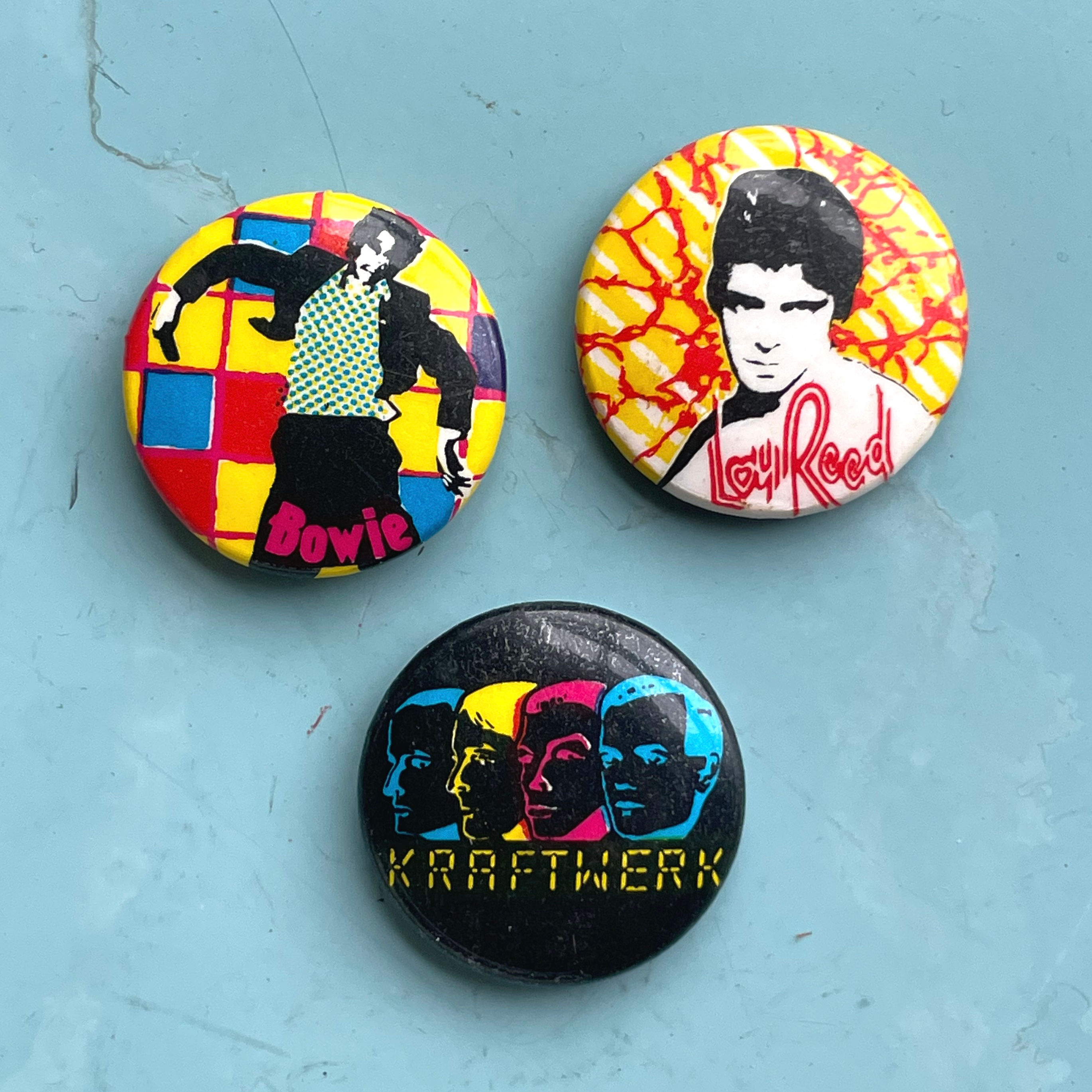 Set of 3 1980s Pin Badges 
