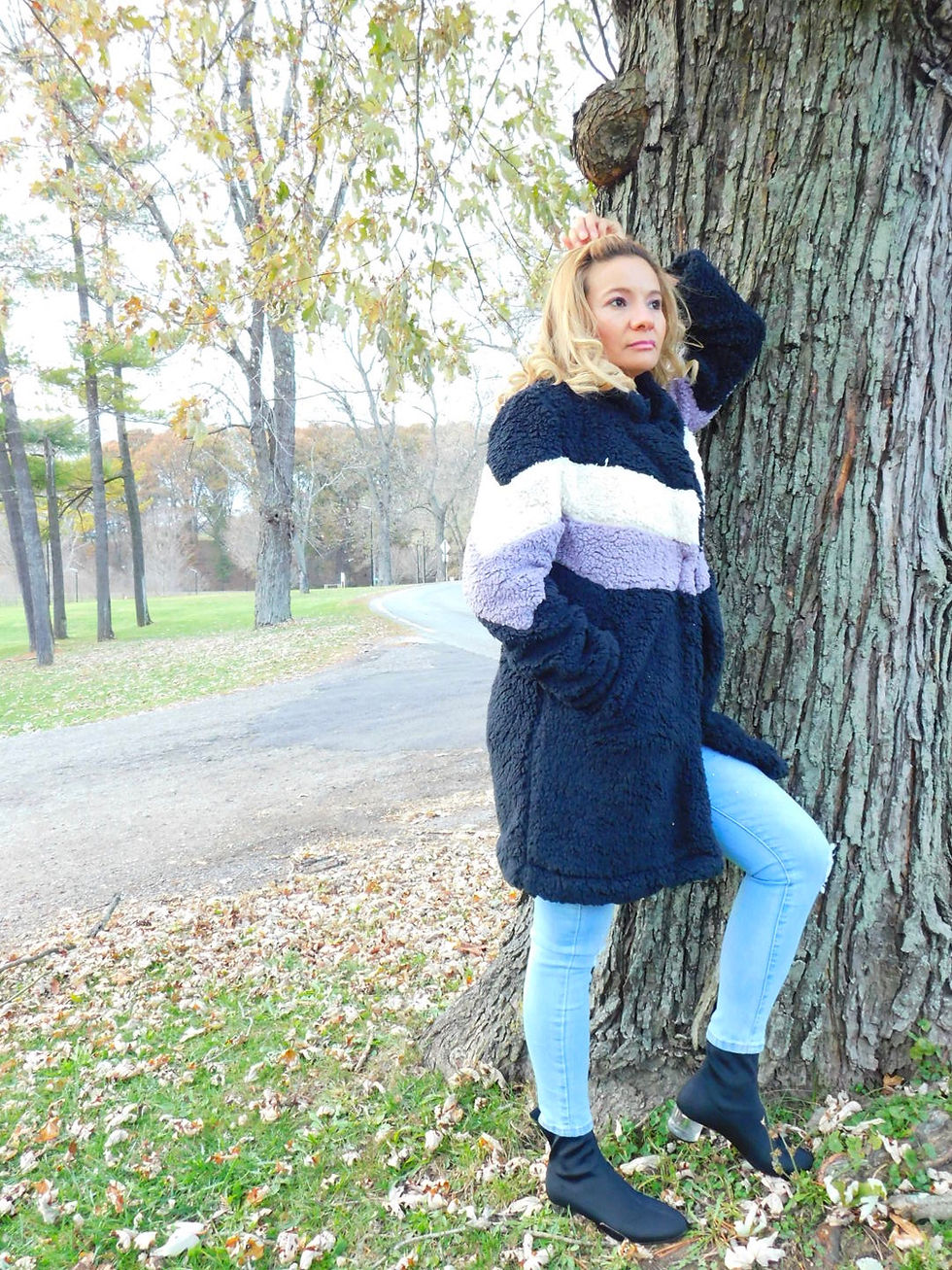 Thumbnail: Fuzzy Warm Faux Fur Coat
