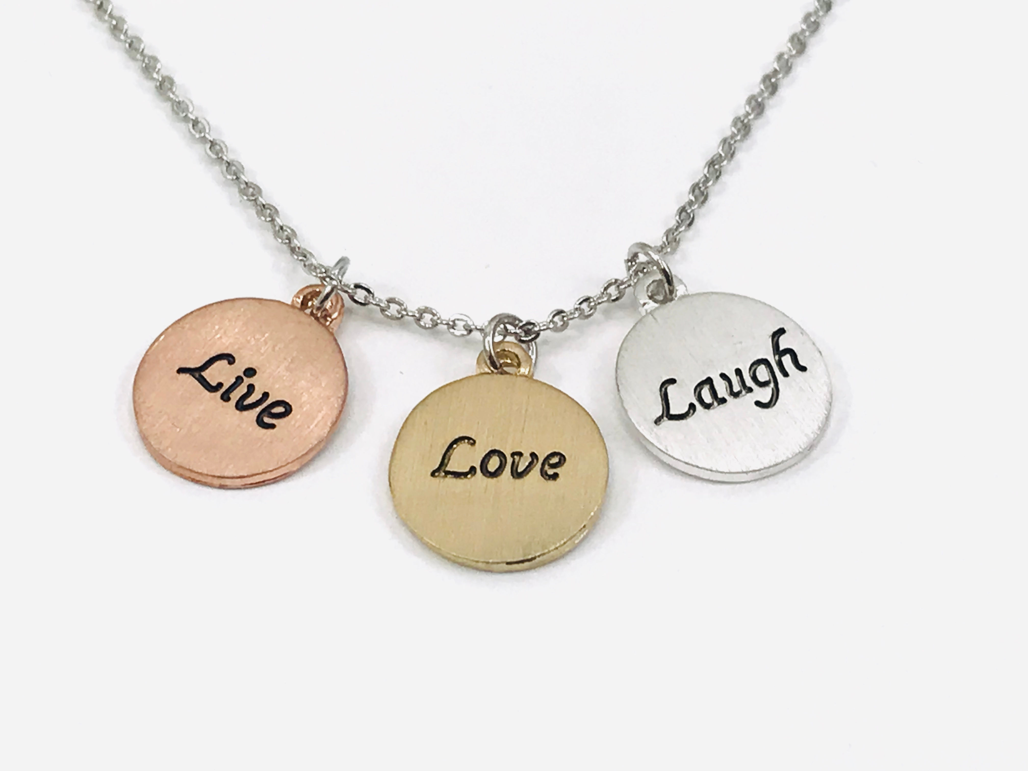 3 Charm Necklace - Live, Laugh, Love!
