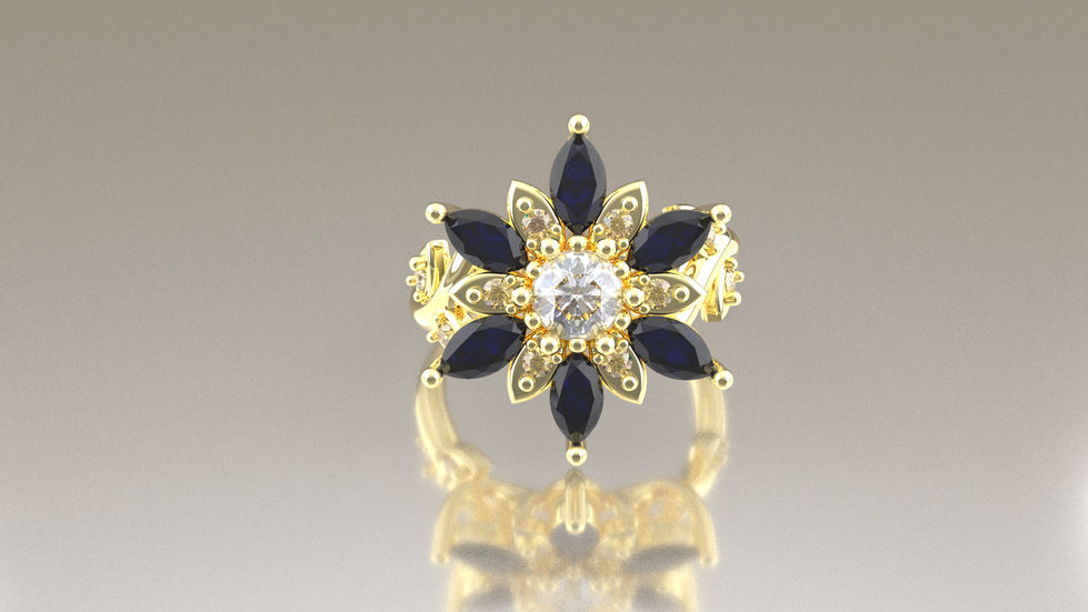 Tommie Hathorn Sapph Flower Ring 1
