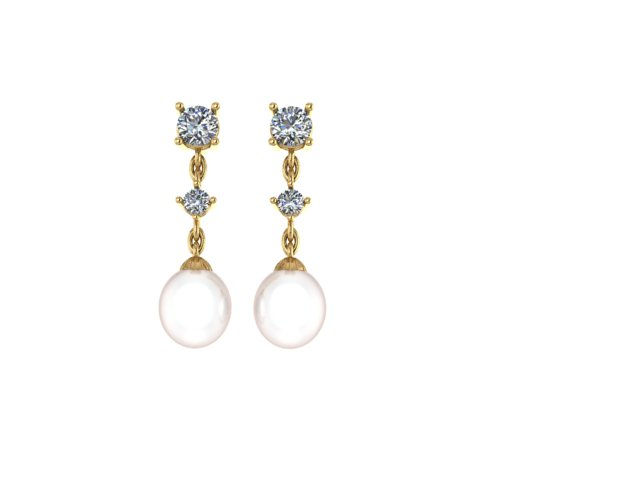 Genny Pitts Dia Pearl Drop Earrings 1