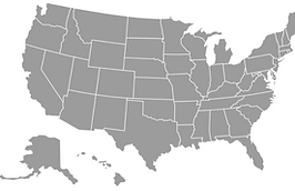 Outline map of the United States representing nationwide coverage.