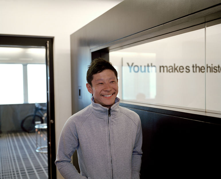 Yusaku Maezawa, entrepreneur and space traveller, at Zozotown headquarters for Monocle Magazine