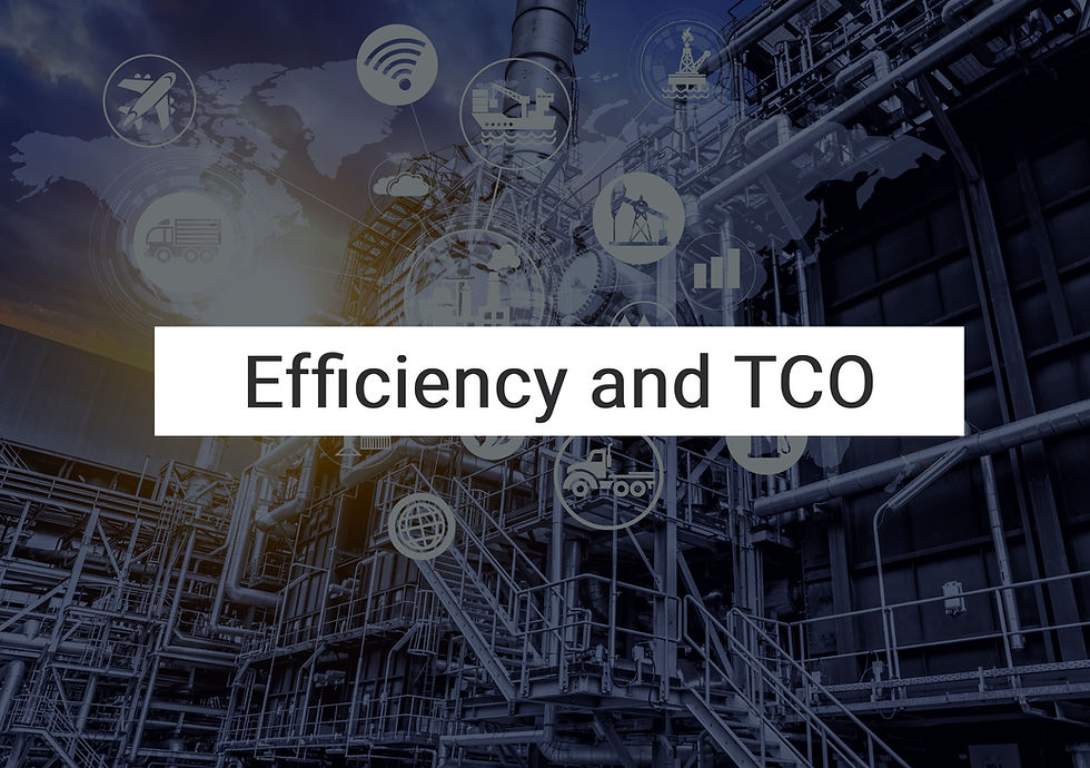 A decoational cover image with the text Efficiency and TCO
