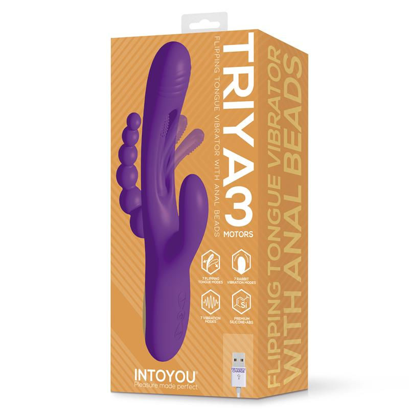 Miniatura: Triya Vibrador con Lengua Flipping y Cadena Anal