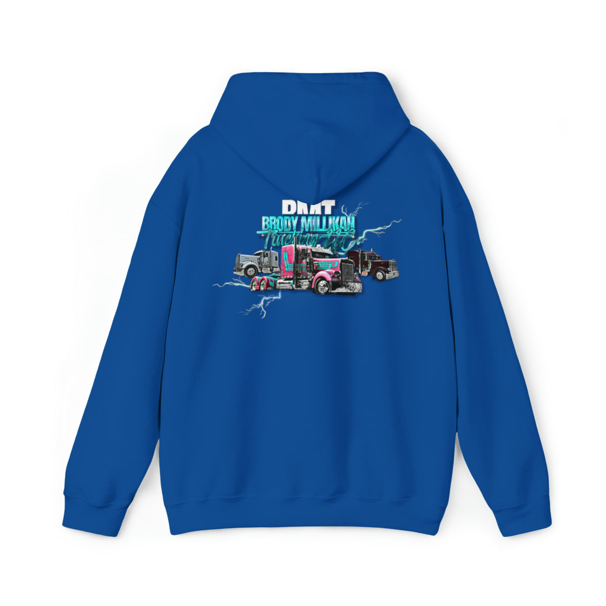 Semi Truck Trio Logo Graphic Unisex Heavy Blend™ Hooded Sweatshirt Double Sided