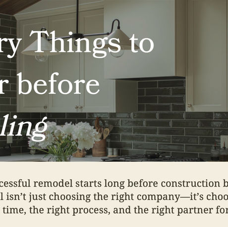 5 Things to Consider before Remodeling 