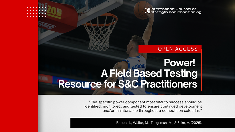 Power! A Field Based Testing Resource for S&C Practitioners