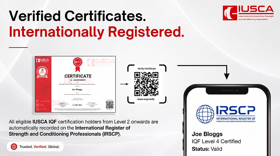 IUSCA Launches International Register for Verified Strength and Conditioning Professionals
