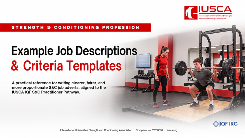 IUSCA Publishes Ready-to-Use Job Description and Criteria Templates for Strength & Conditioning Employers