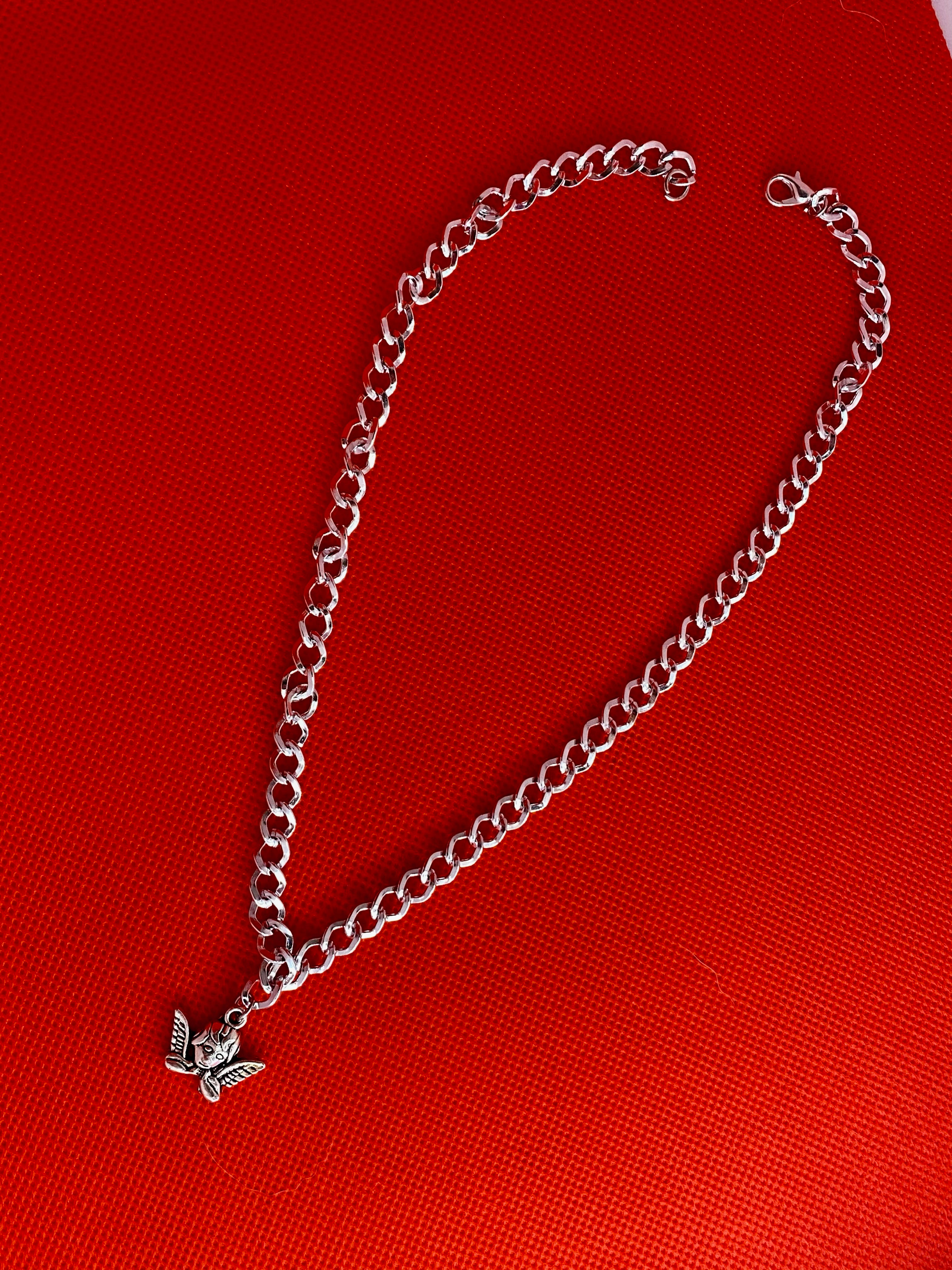 silver angel necklace