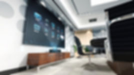 large plasma screen in hi-tech office settng