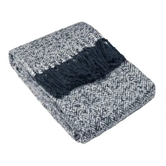 Weaver's Herringbone Throw in Navy