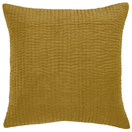 Haze Embroidered Cushion Mustard