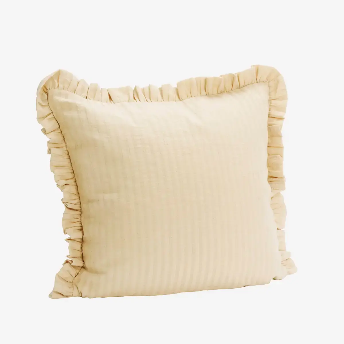 Ruffle Cushion In Cream
