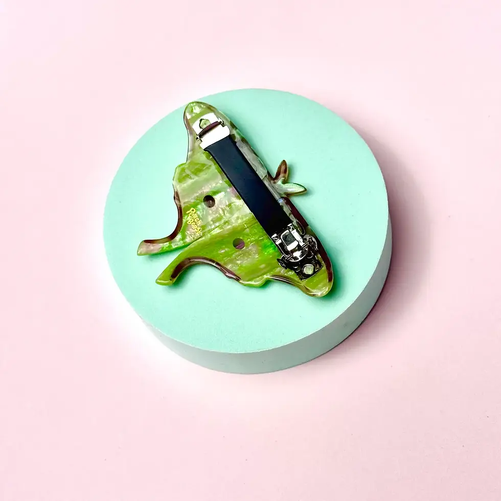 Thumbnail: Luna Moth French Hair Clip - Insect Bug Lover Gifts - Peach Beast