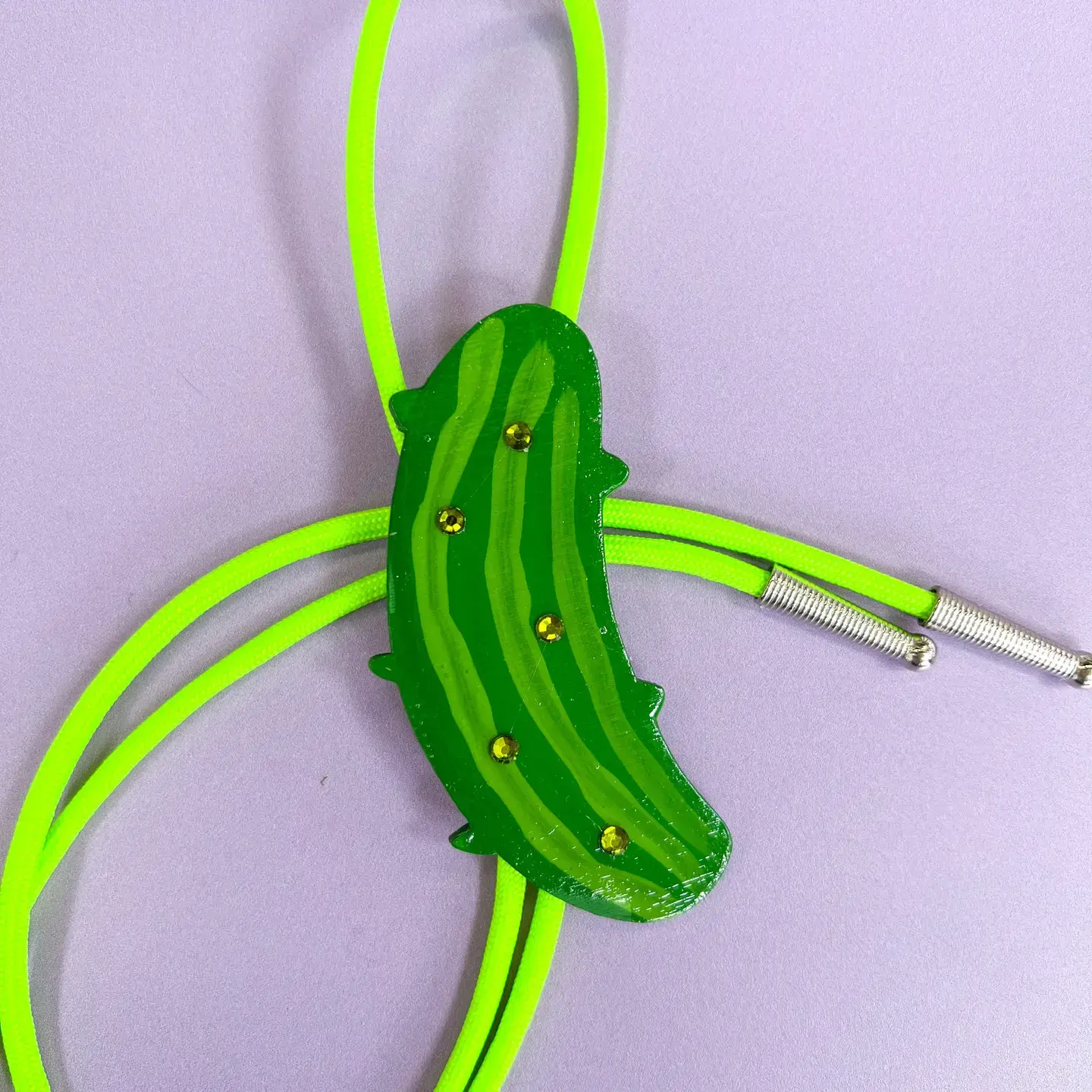 Dill Pickle Bolo Tie | Veggie Western Cowboy Necklace | Midwest Prince