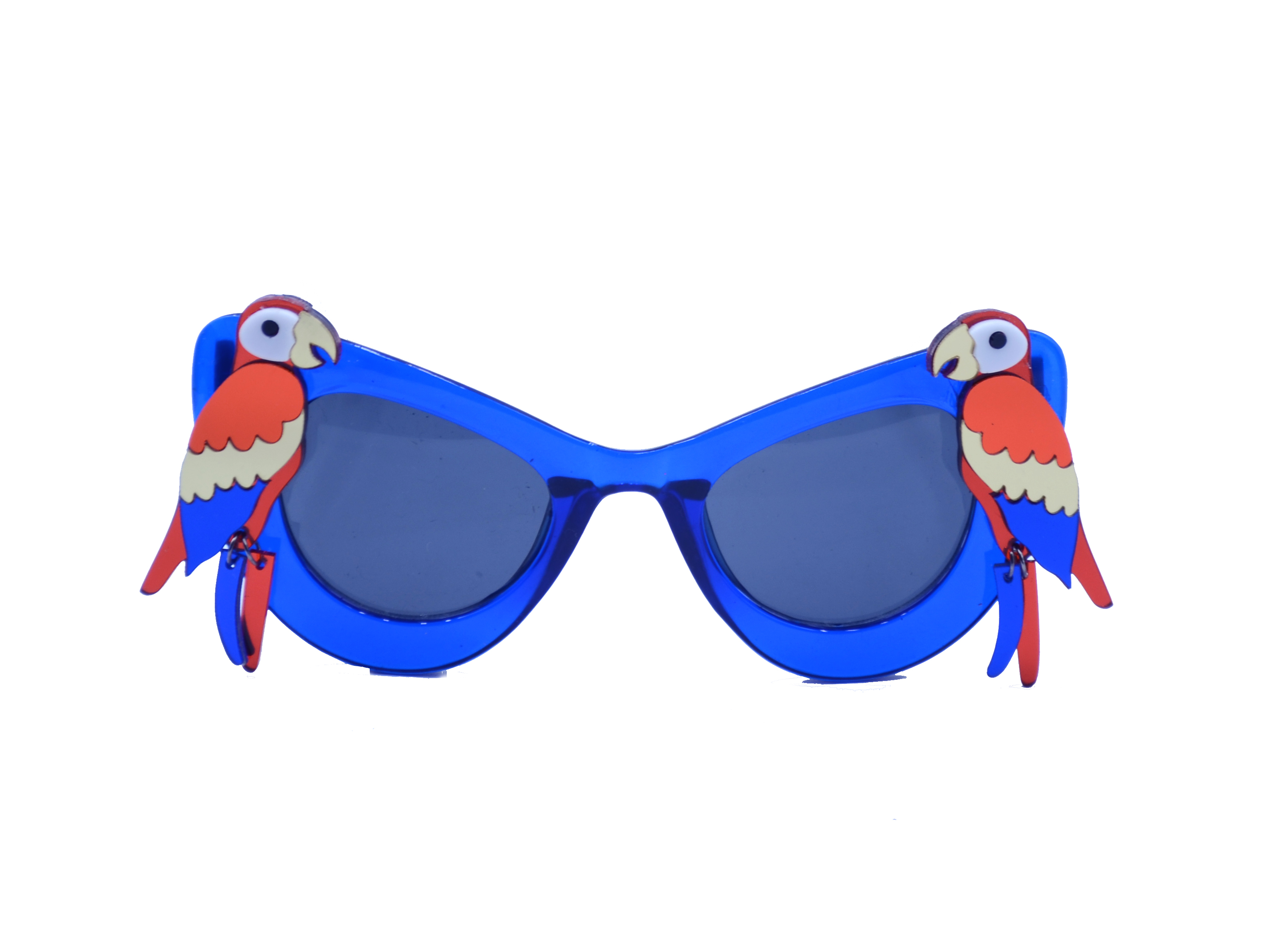 Laser-Cut Acrylic Red Parrot Blue Sungl