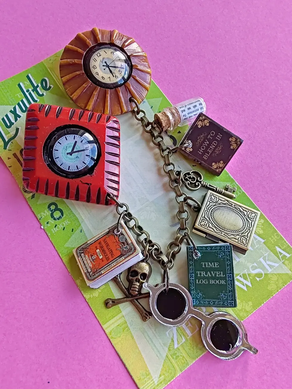 縮圖：Luxulite x Karolina Zebrowska Time Travellers Collection - Double Brooch