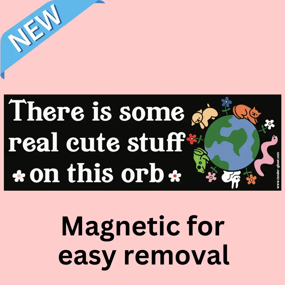 Real Cute Stuff Bumper Magnet - Animals - Tender Ghost