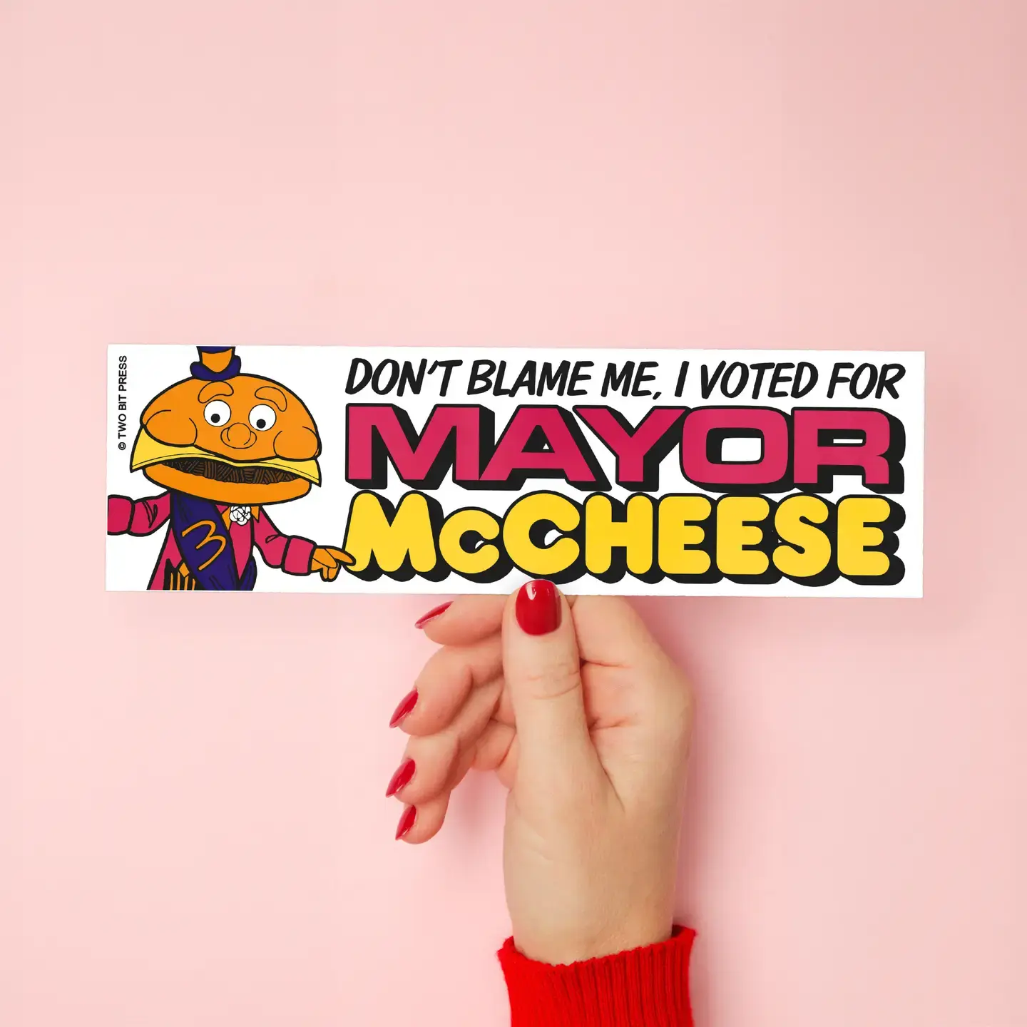 I Voted for MAYOR MCCHEESE Bumper Sticker - Two Bit Press - Weird