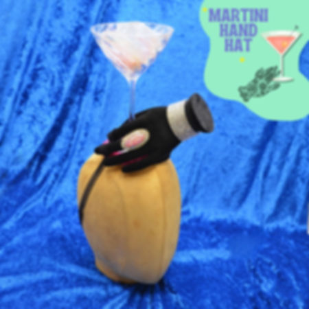 Black Hand Holding Drink Fascinator Hat | Surreal Cocktail Hat | Champagne, Wine