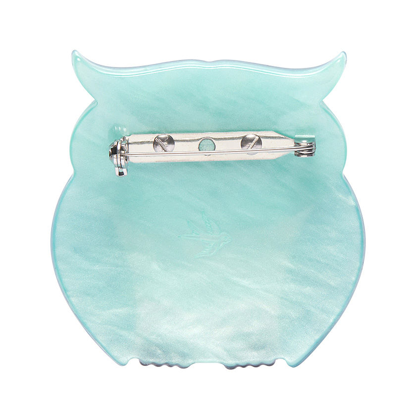 Thumbnail: Beatrice the Barn Owl Brooch | Turquoise Mint Blue Owl
