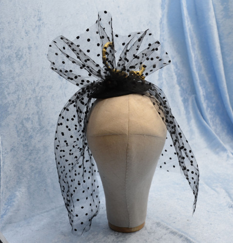 Custom Color Gold Scorpion Hair Clip or Black Veiled Cocktail